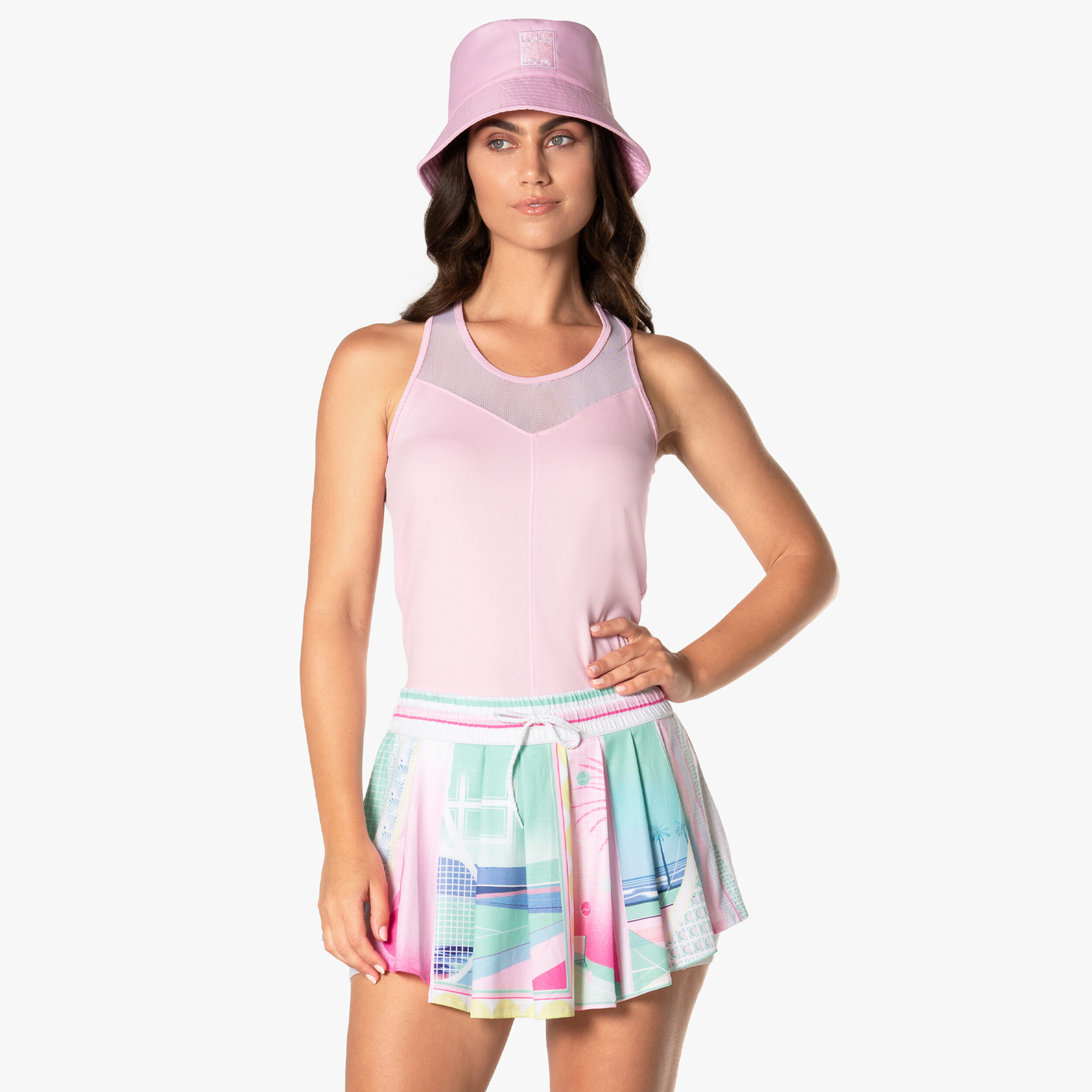 High Waist Deco Love Rock Damen - Weiß, Mehrfarbig