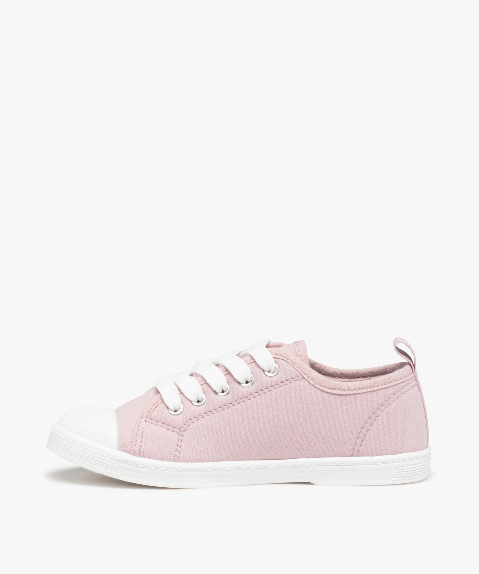 Baskets fille en toile à bout renforcé fermeture lacets violet clair | GEMO
