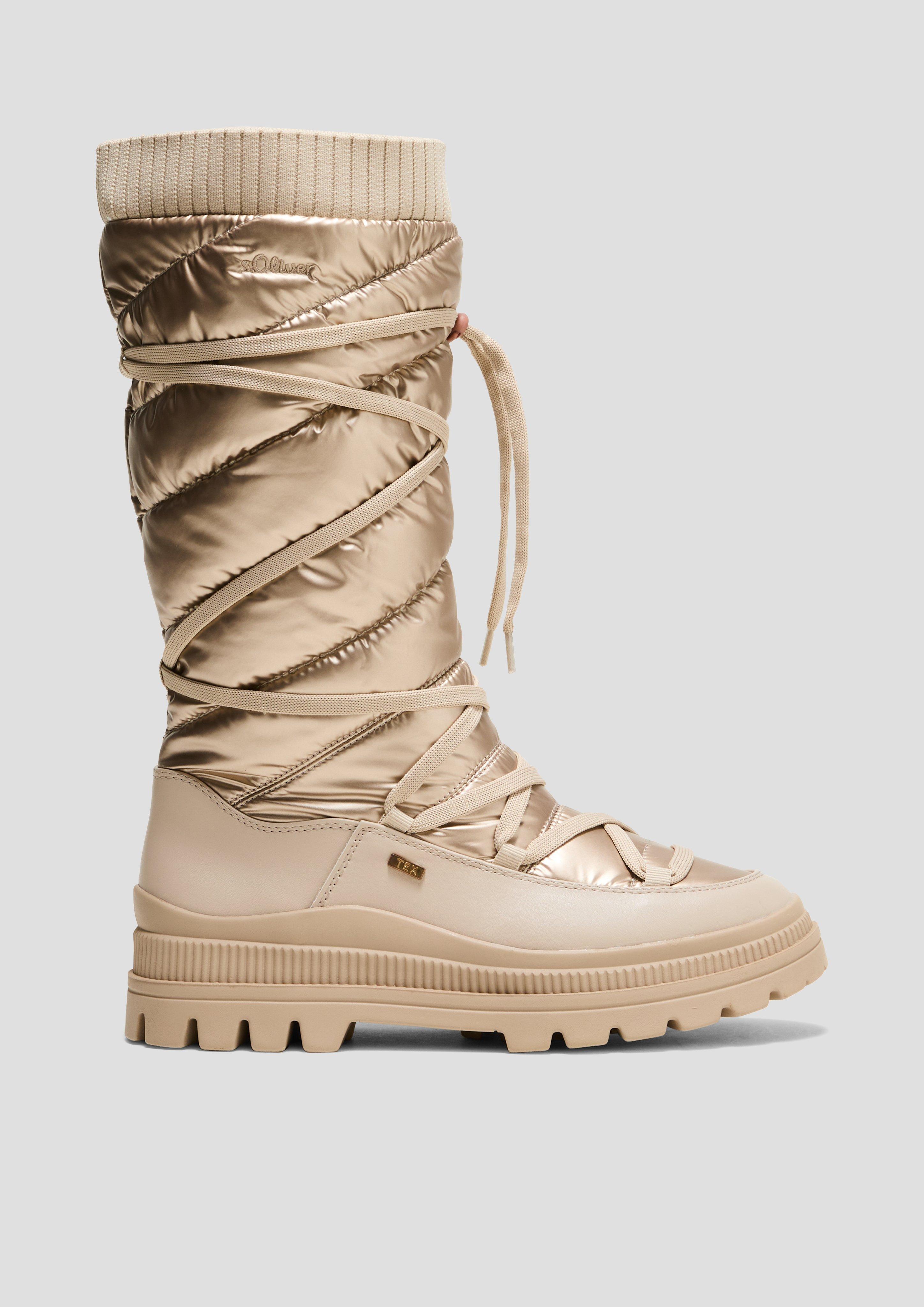 Gefütterte Tex-Stiefel in glänzender Optik  6008584-250