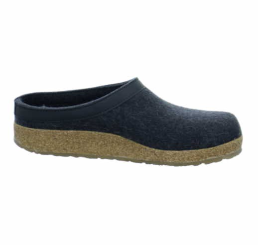 HAFLINGER Hausschuhe grau Torben-graphit Filz/Leder