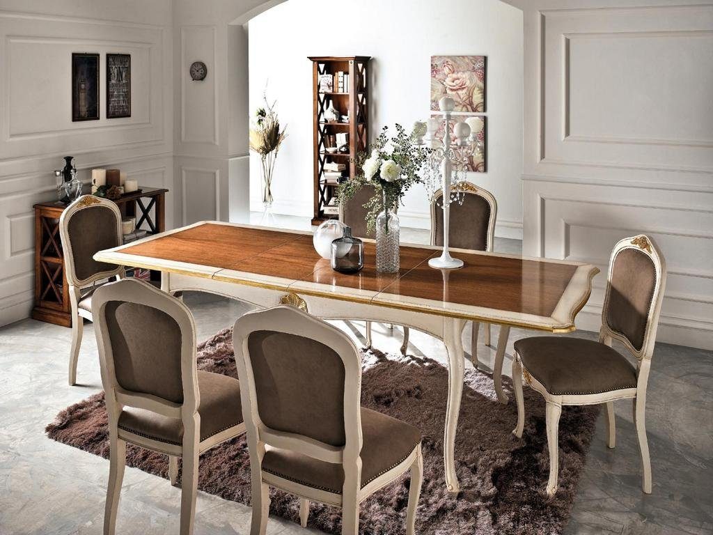 JVmoebel Esszimmer-Set, Set Tisch + 6 Stühle Komplette Klassisches Esszimmer Essgarnitur