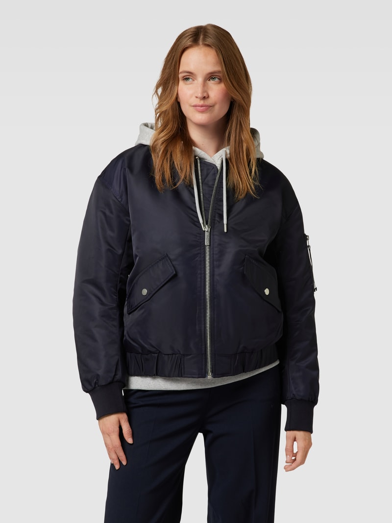 Bomberjacke mit Reißverschluss in marineblau
