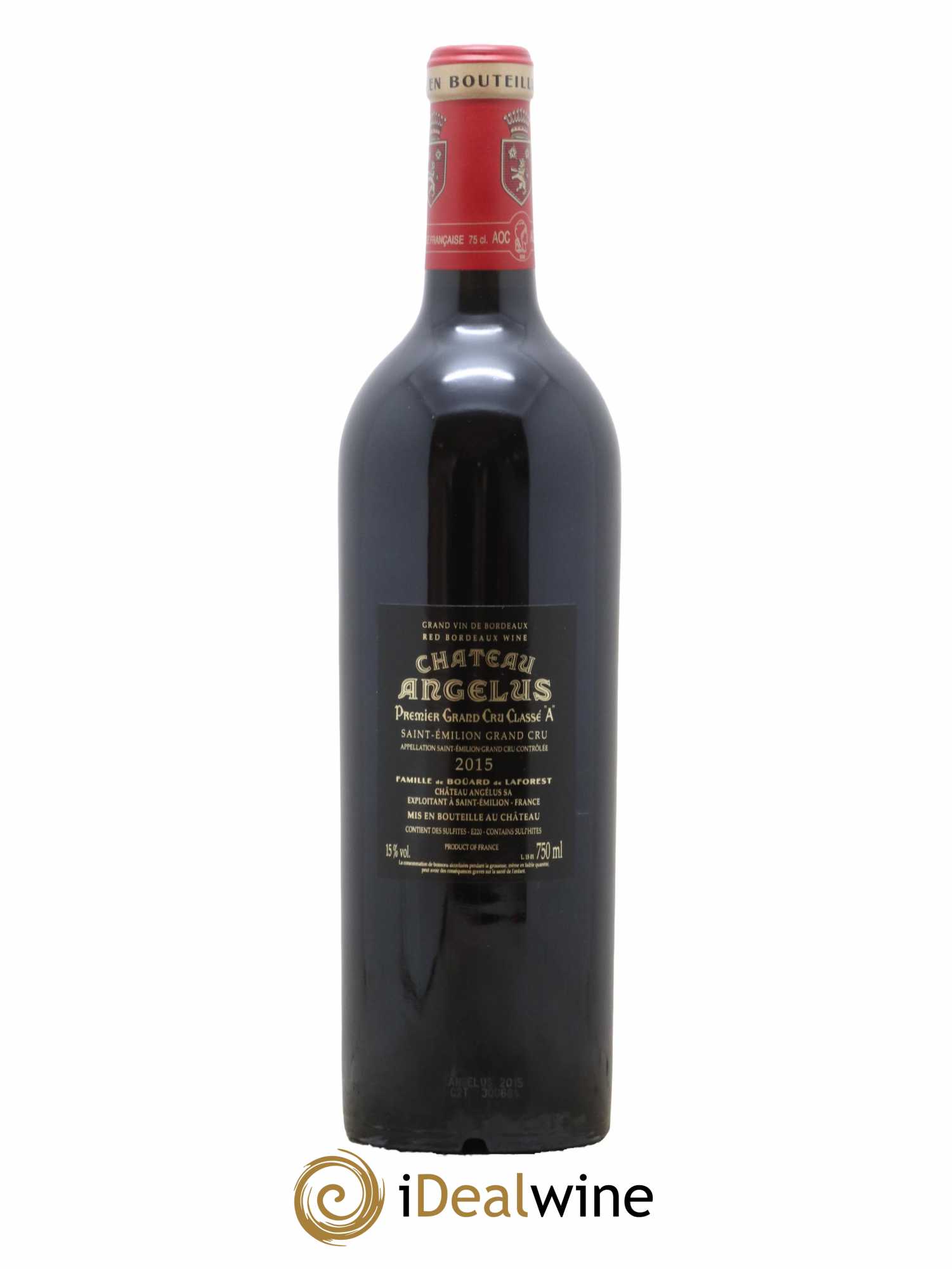Château Angélus 1er Grand Cru Classé A  2015 - Lot de 1 Bouteille