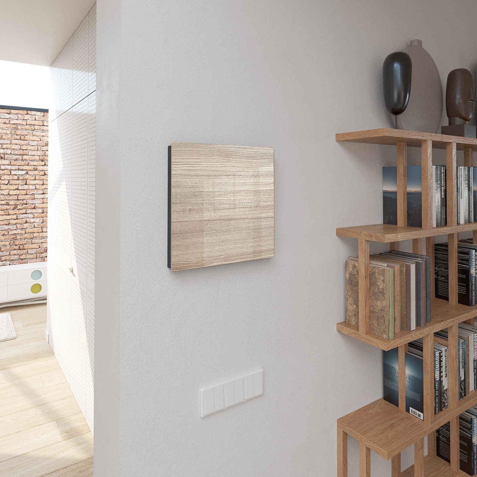 Primedeco Schlüsselkasten Magnetpinnwand und Memoboard mit Glasfront Motiv Holztextur (1 St)