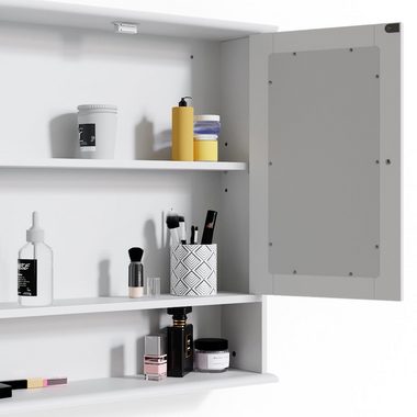 Vicco Badezimmerspiegelschrank Spiegelschrank Badspiegel mit Ablage 2 Türen 58x56cm BIANCO Weiß