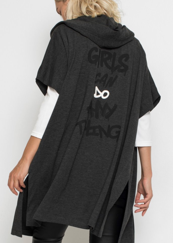 Sweat-Poncho mit Kapuze
