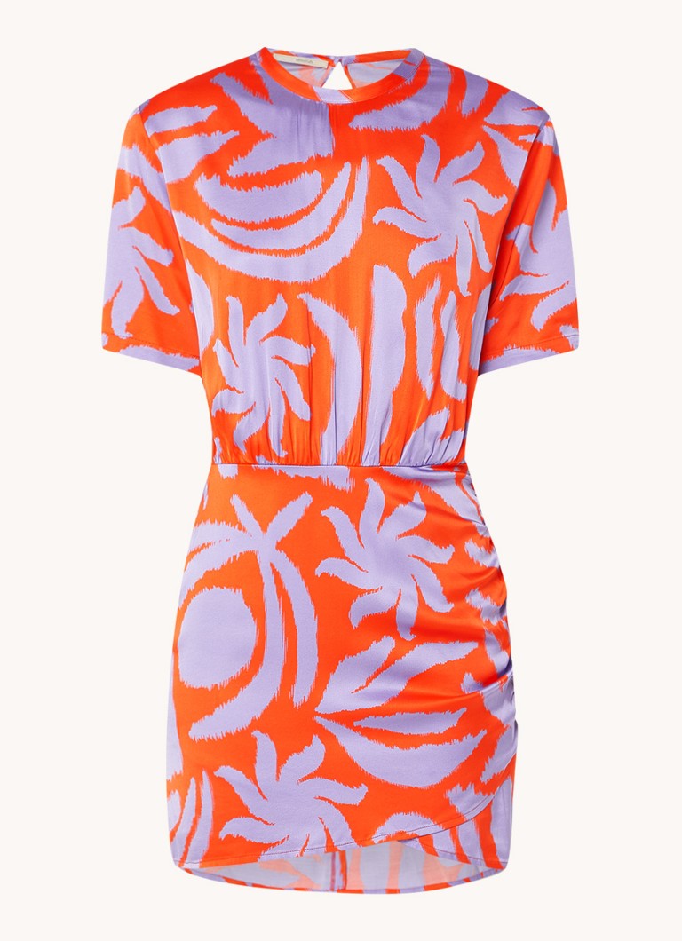 Rochie scurtă din satin imprimat Sessùn Thea