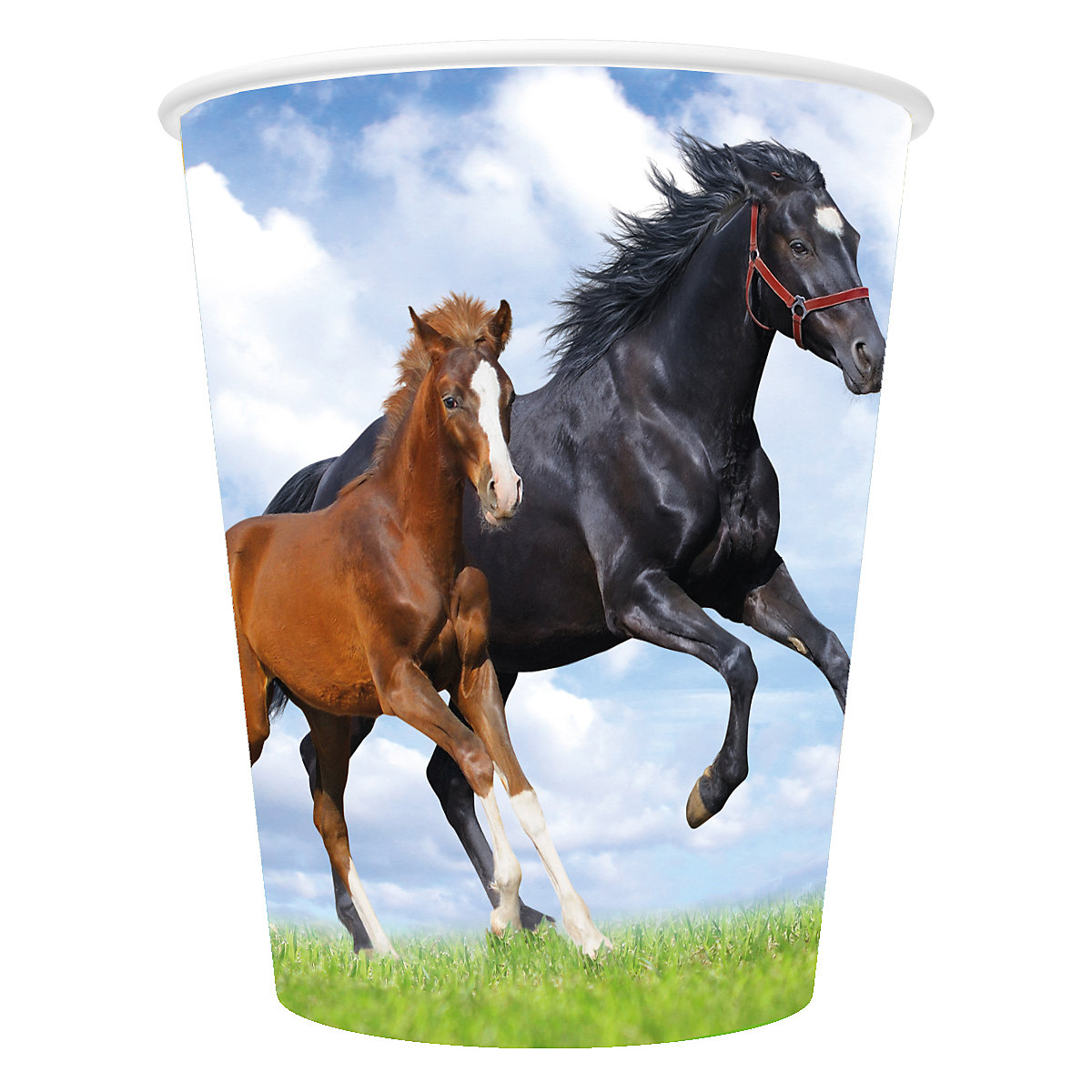 Papp-Partybecher/Trinkbecher Pferde, 250 ml, 8 Stück