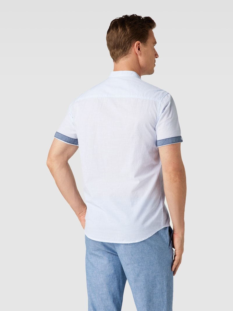 Freizeithemd mit Stehkragen Modell 'slubyarn' in bleu