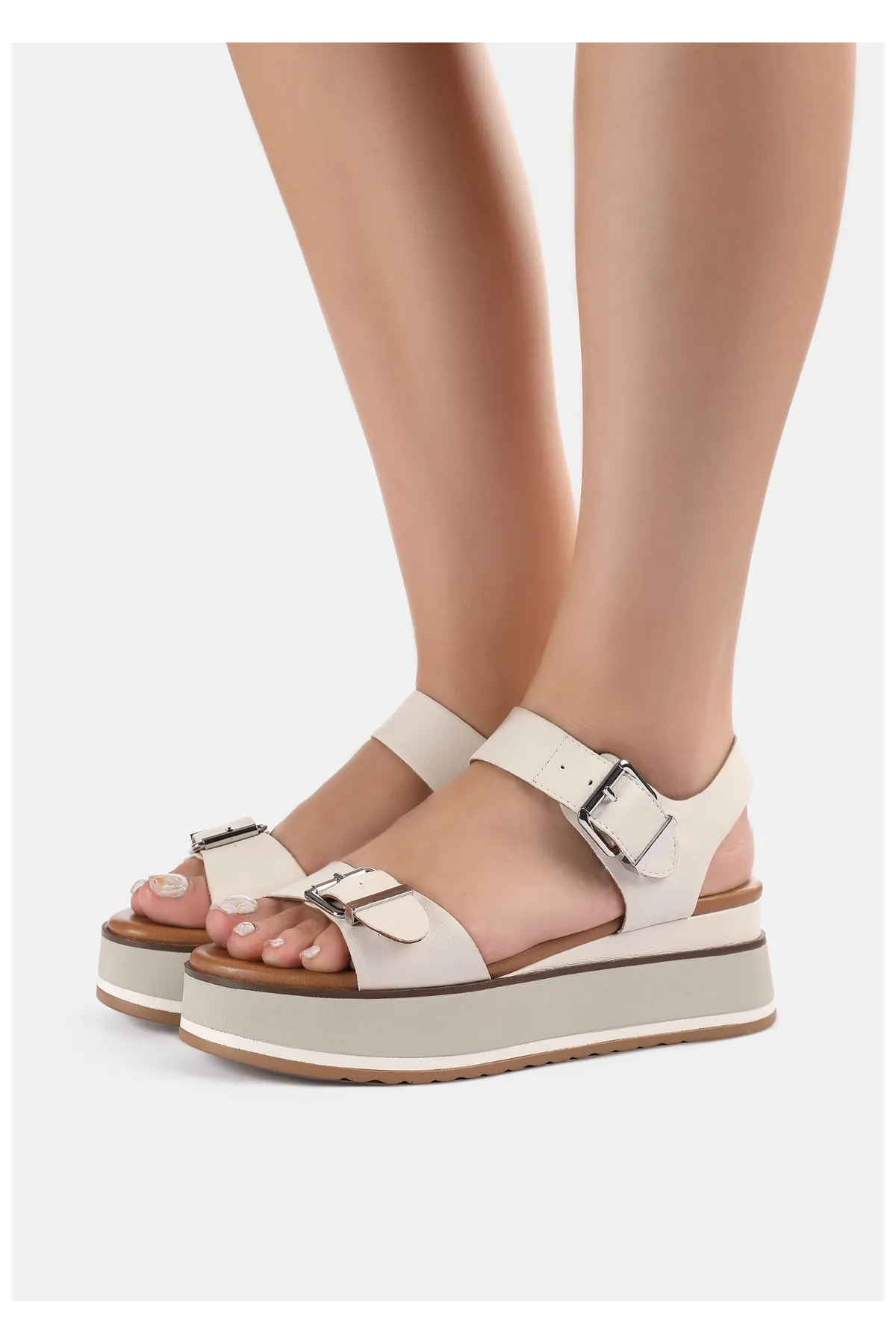 INUOVO  Sandalette - Grau - Flacher Absatz