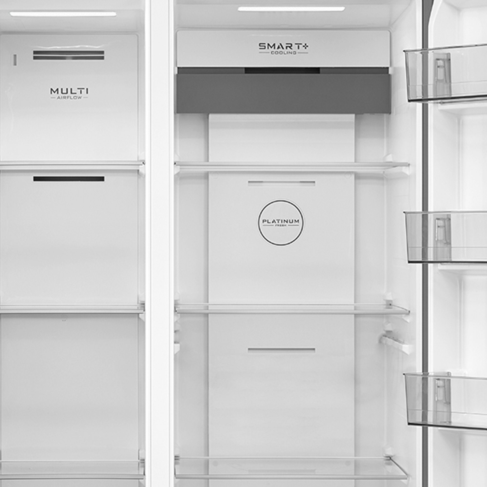 Midea Side-by-Side MDRS791MIC46, 177,5 cm hoch, 91 cm breit, NoFrost, Touch-Bedienung, schnell Gefrierfunktion