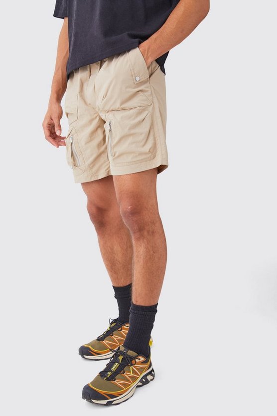 Elasticated Waist Relaxed Pocket Detail Shorts