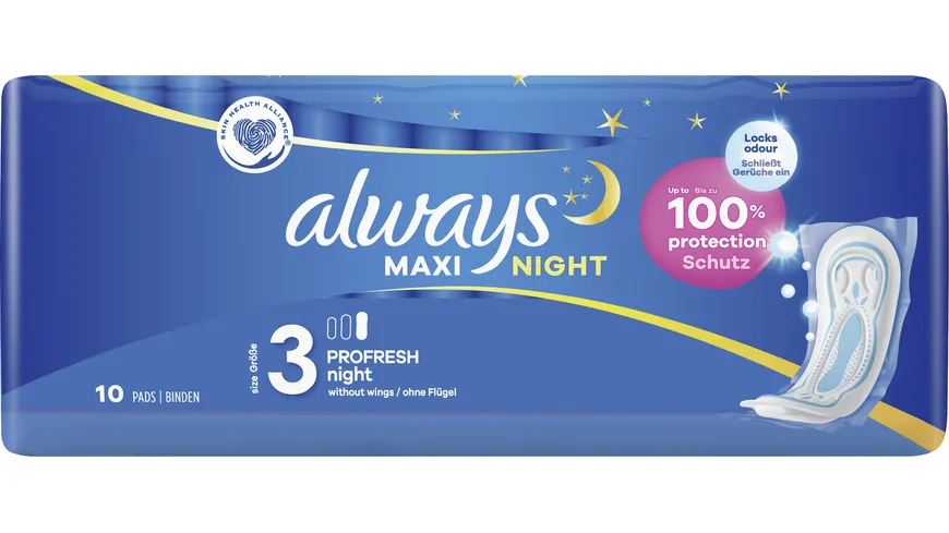 Always MAXI Damenbinden ProFresh Night 10ST