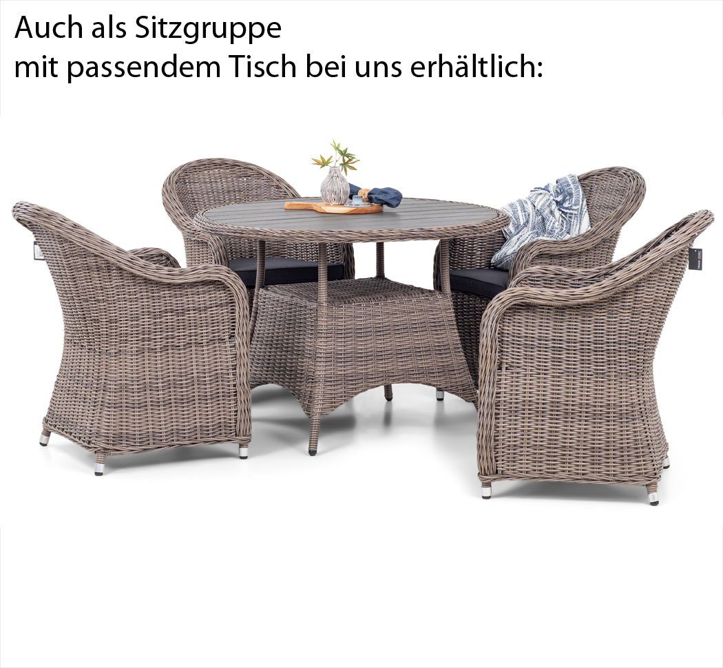 KMH Gartenstuhl Polyrattan Sessel *Kitty* natur/braun (106230)