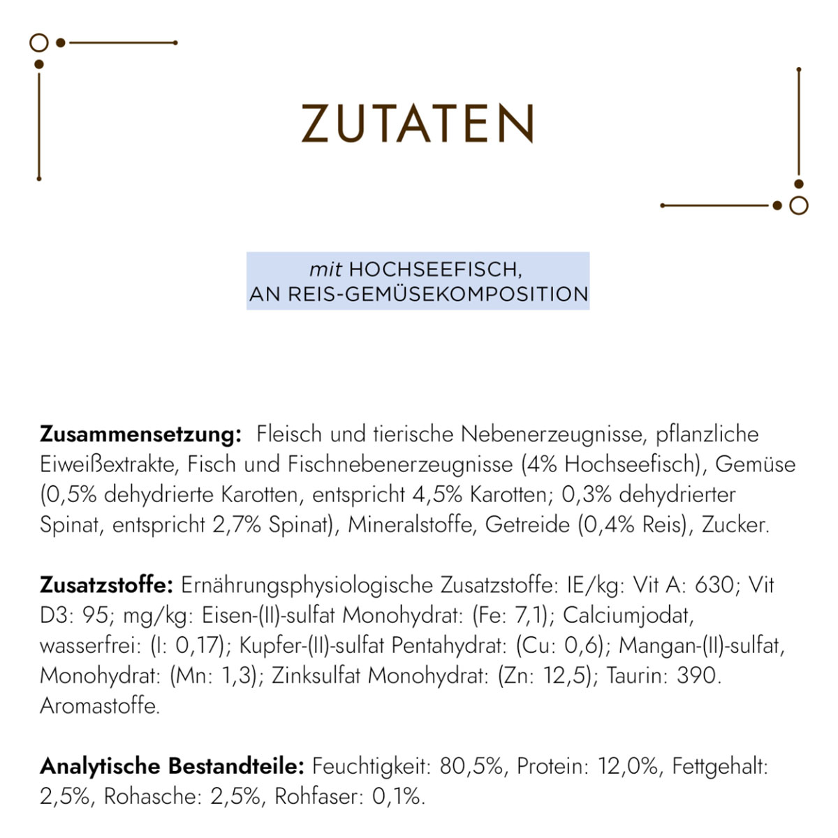 GOURMET A la Carte Hochseefisch, Reis & Gemüse bei ZooRoyal