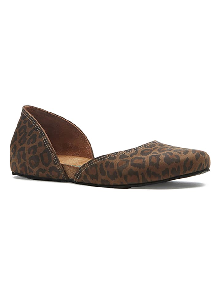 Comfortfusse Leder-Ballerinas in Braun/ Schwarz günstig kaufen