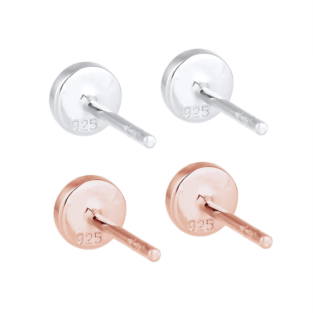 Elli Elli Boucles d'Oreilles Set Clous d'Oreille Collier avec Émail Femme - (925/1000) Boucles d'oreilles