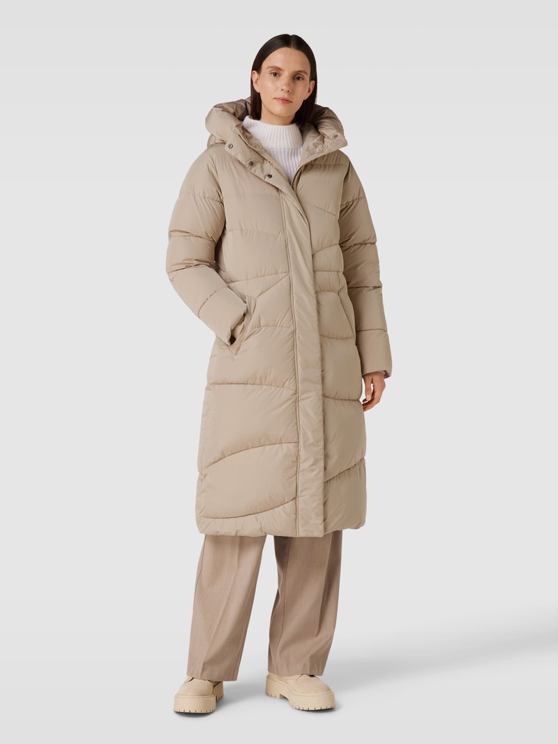 Steppmantel mit Kapuze Modell 'Wanda' in beige