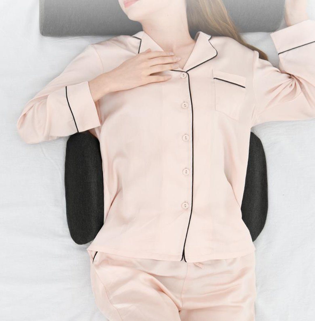 SCOHOME Stützkissen Lendenkissen Orthopädisches Lendenkissen aus Memory-Schaum, zur Linderung von Schmerzen im unteren Rücken, 1-tlg., ergonomisches Design, für Lendenwirbelbett, Sofa, Stuhl, Auto und Bürostuhl