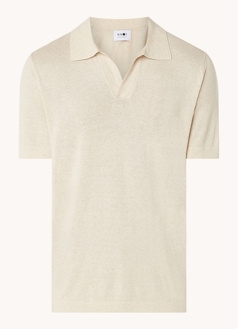 NN.07 Polo oversized fit zo zmesi ľanu