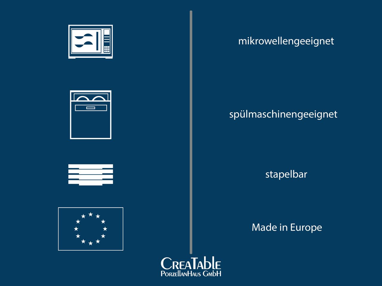CreaTable Cascade blau Kombiservice 8 tlg