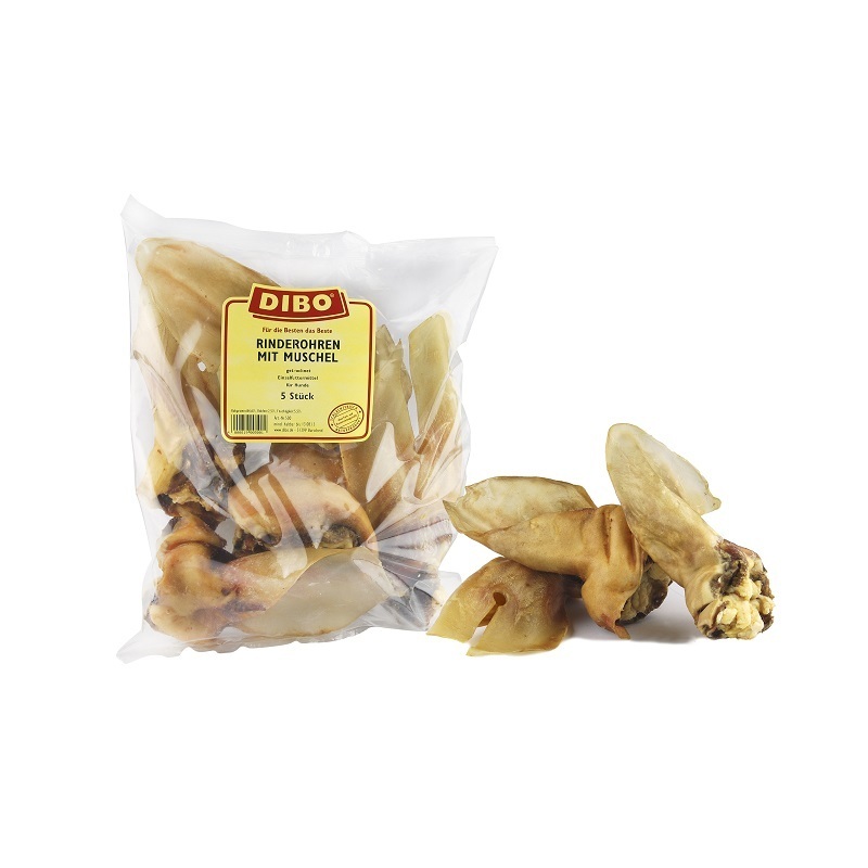 DIBO Snacks DIBO Rinderohren mit Muschel 5 Stück