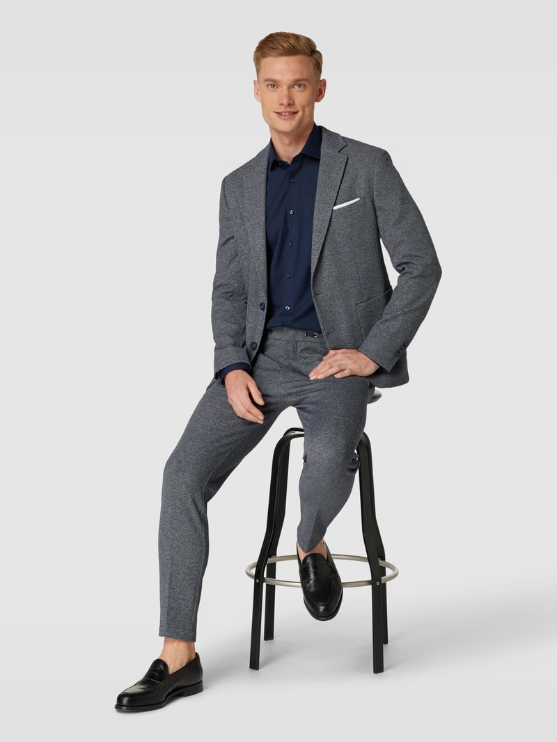 Stoffhose in melierter Optik Modell 'Juno' in marineblau