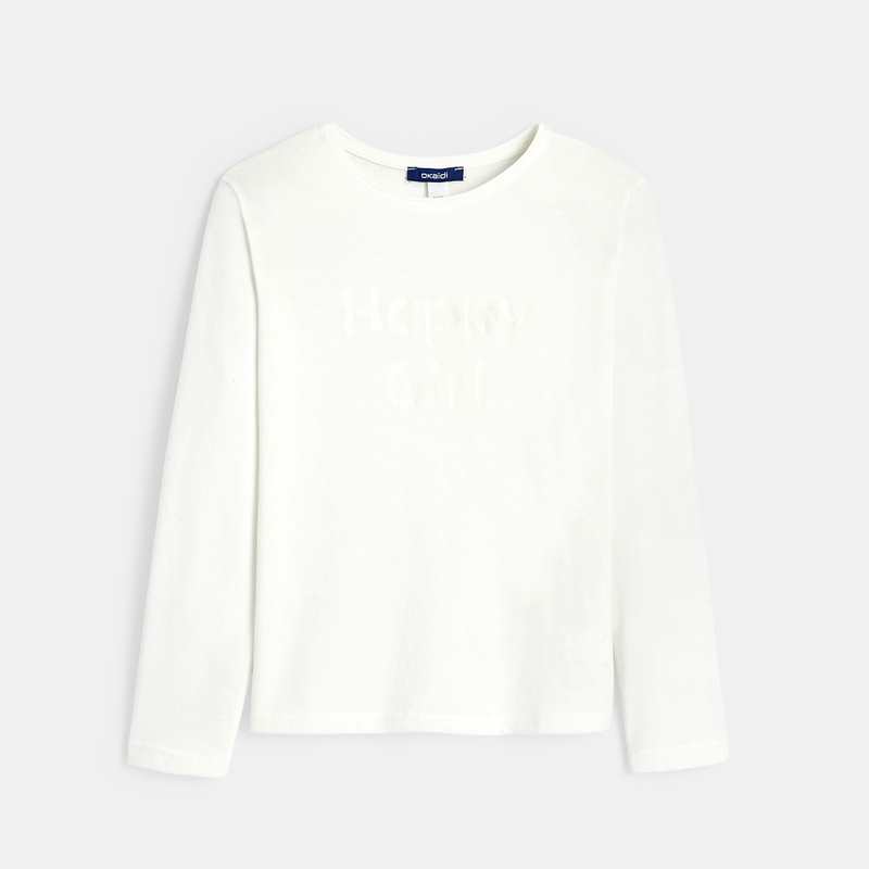 T-shirt à message blanc fille
