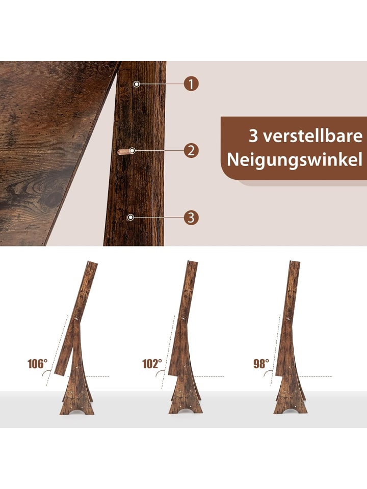 COSTWAY Schmuckschrank mit Beleuchtung in Braun günstig kaufen onesize