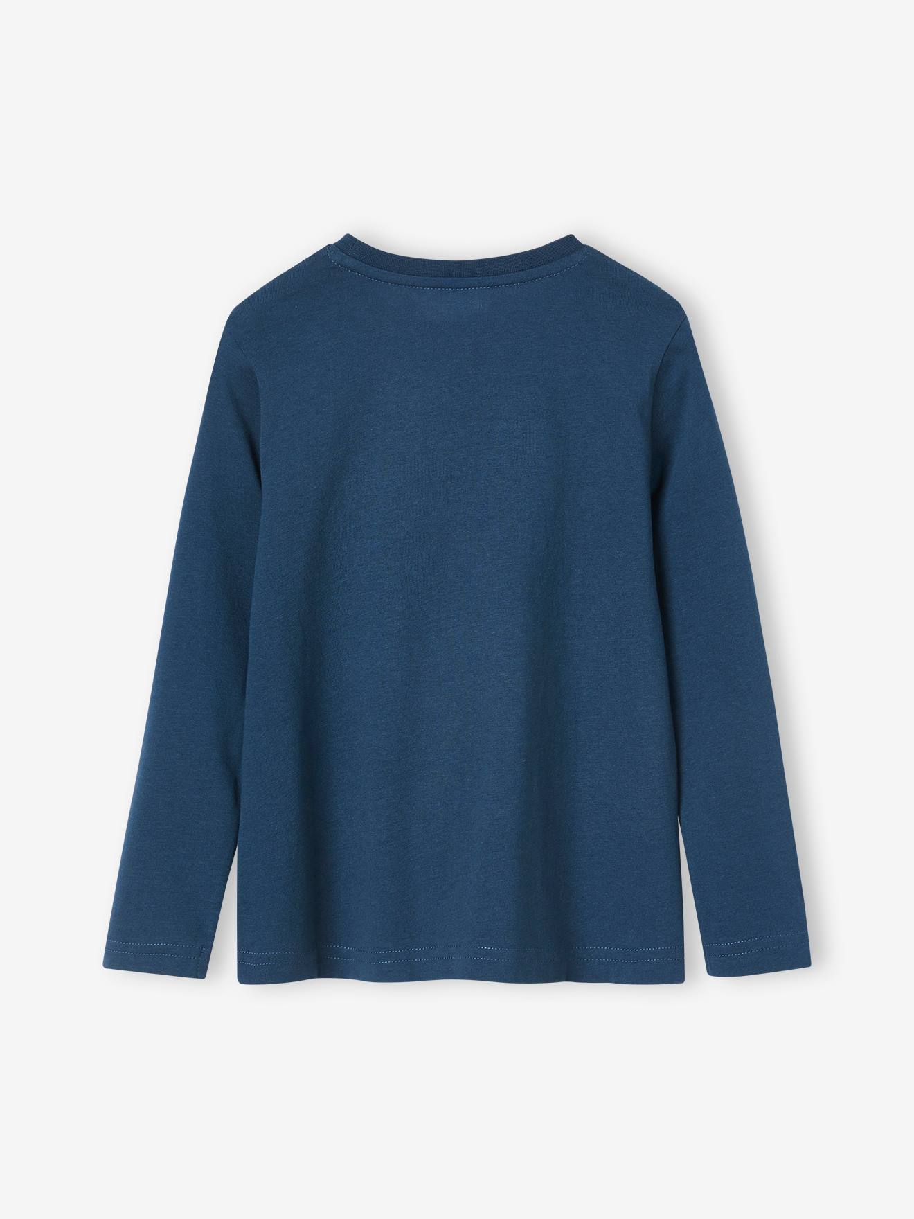 Tee-shirt imprimé Basics garçon manches longues marine
