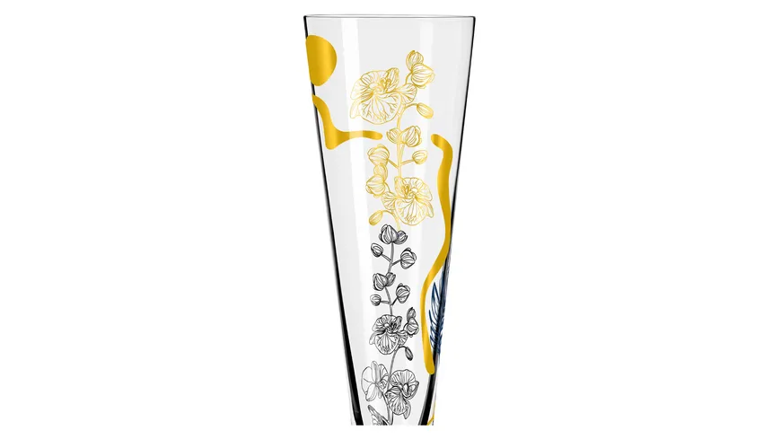 RITZENHOFF  Champagnerglas Goldnacht #38 von Concetta Lorenzo H23 Schwarz, Gold
