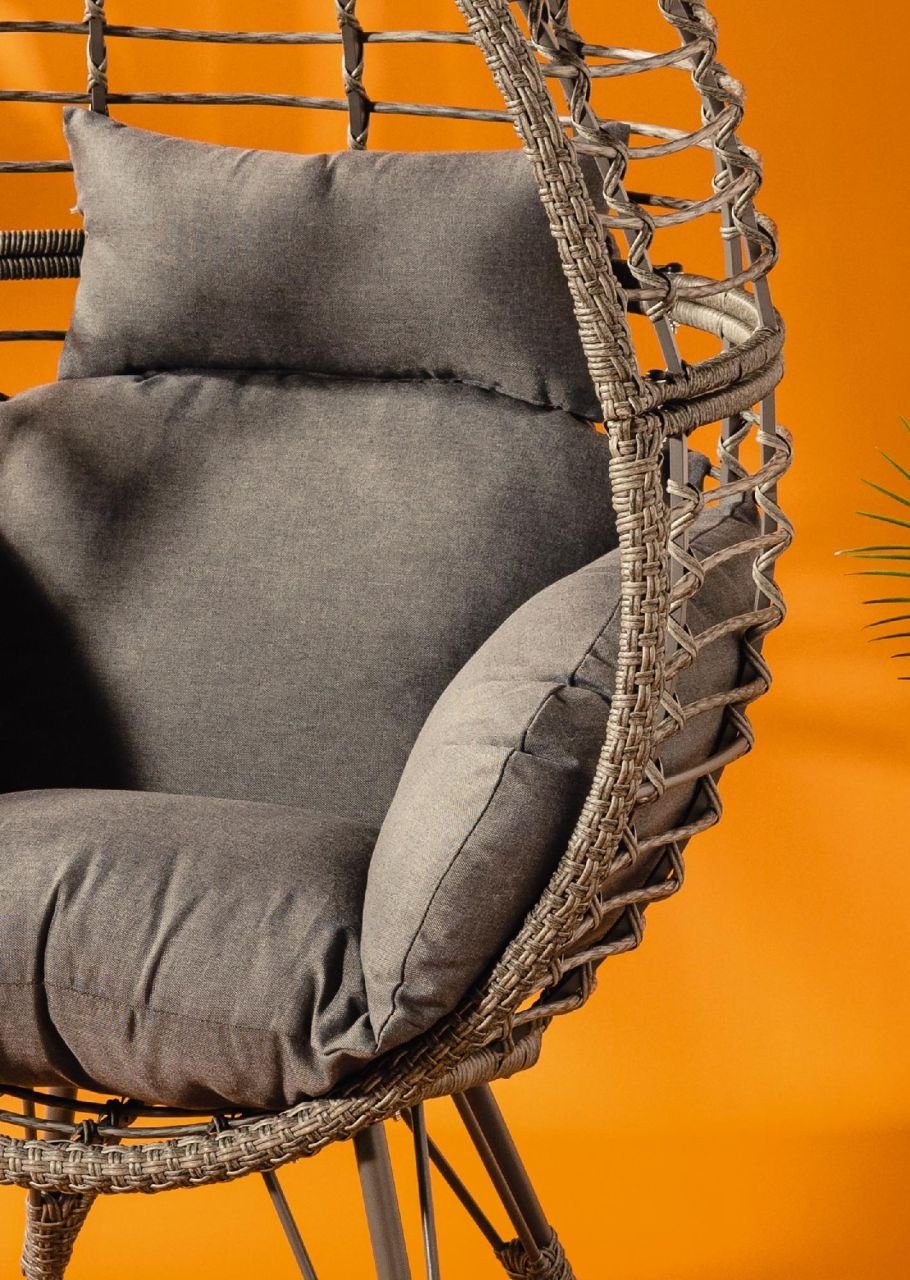 Trend Line Gartensessel Egg Chair Evora grau