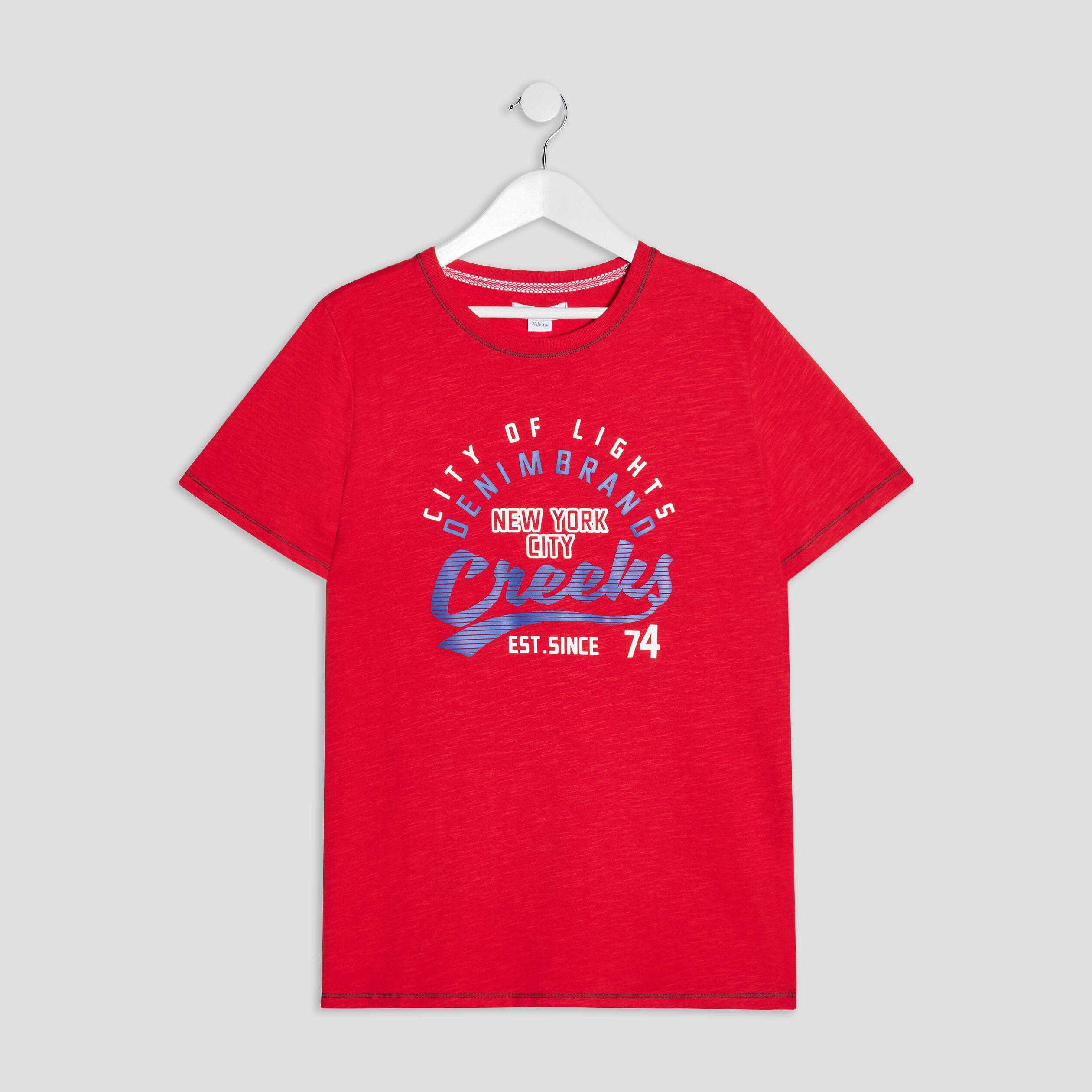 T-shirt manches courtes Creeks rouge homme | La Halle