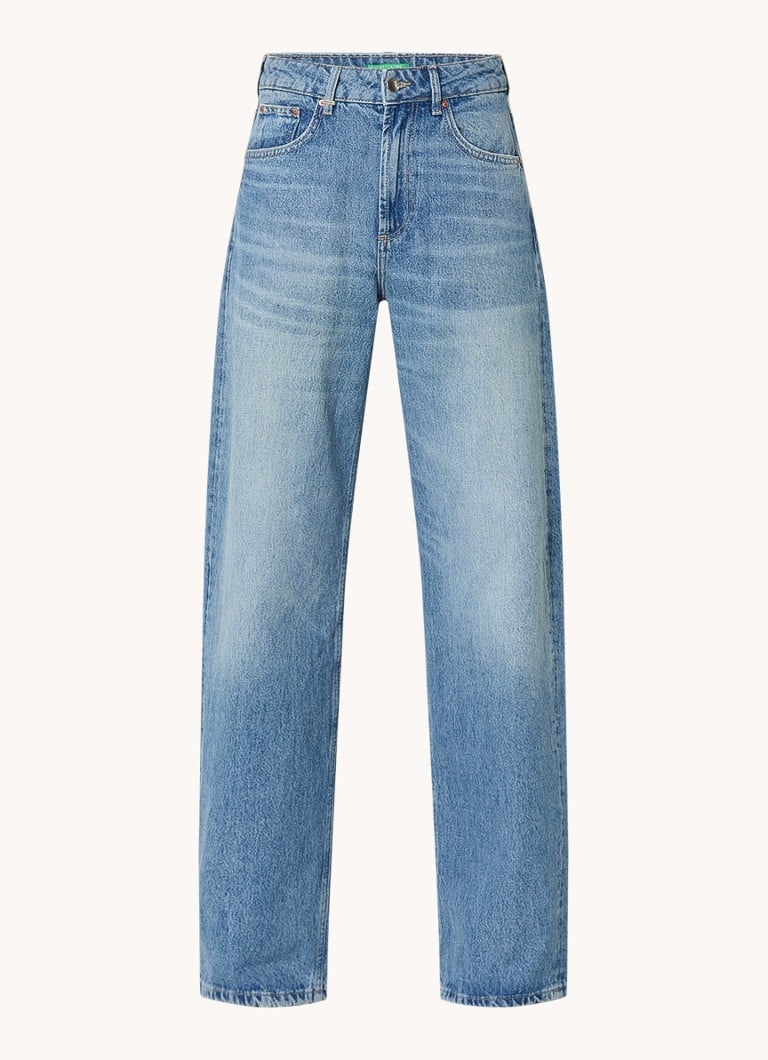 Jeans Benetton a vita alta e vestibilità ampia, lavaggio medio.