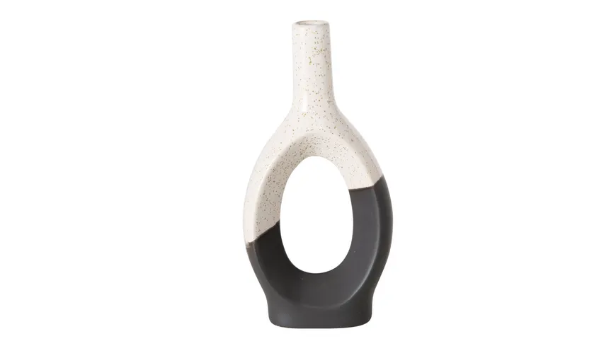 Boltze Vase Uniqua Grau, Schwarz, Weiß