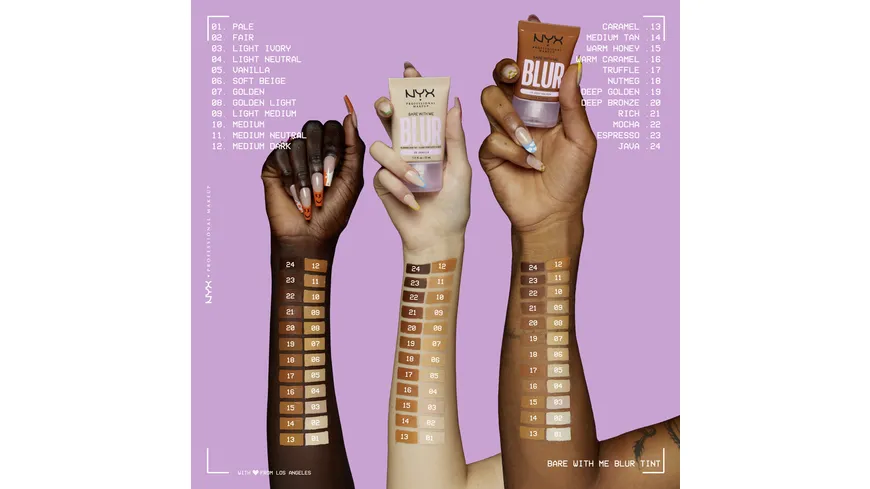 NYX PROFESSIONAL MAKEUP Bare with me Blur Tint Foundation 30 ml 09 - light medium