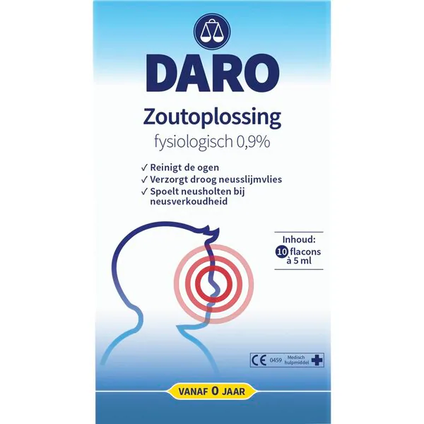 Solución salina fisiológica Daro al 0,9% - Dispositivo médico - 10 unidades