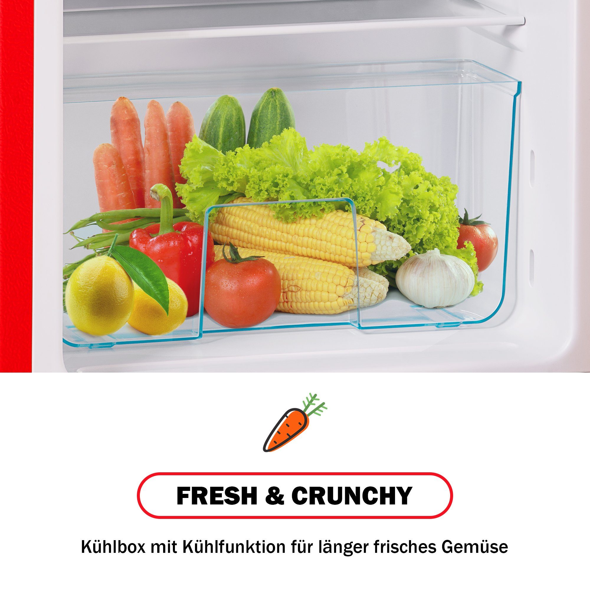 REDOM Table Top Kühlschrank 86,8 cm hoch, 45,5 cm breit, zweitürig, mit 60 Liter Gesamtvolumen BCD-86, 87 cm hoch, 42 cm breit, 22 Liter Gefriervolumen. 163 kWh/Jahr, -27°C ∽ 13°C,LED-Licht.