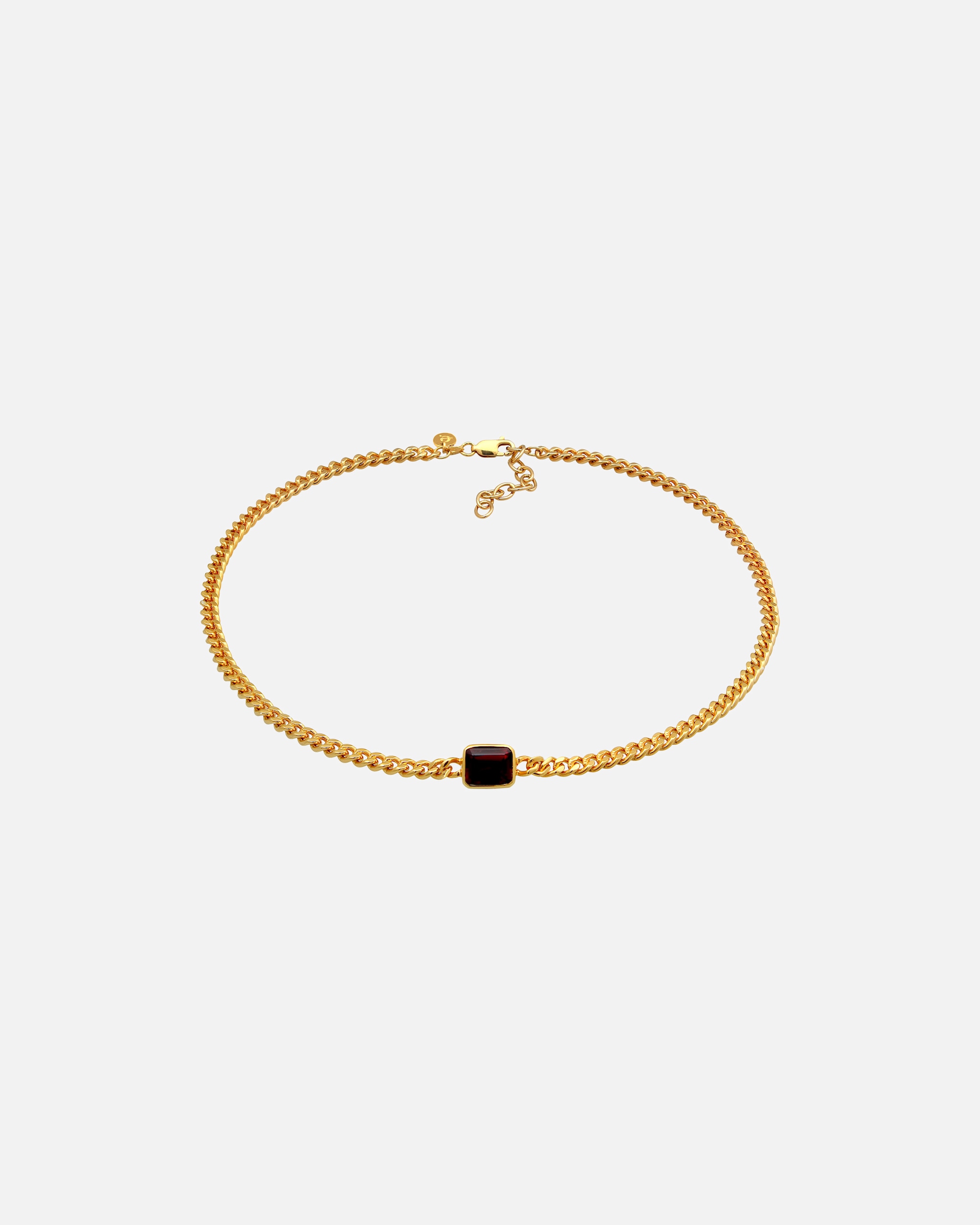 Collana girocollo classica ed elegante da donna Elli PREMIUM con gemme di granato in argento sterling 925 placcato oro