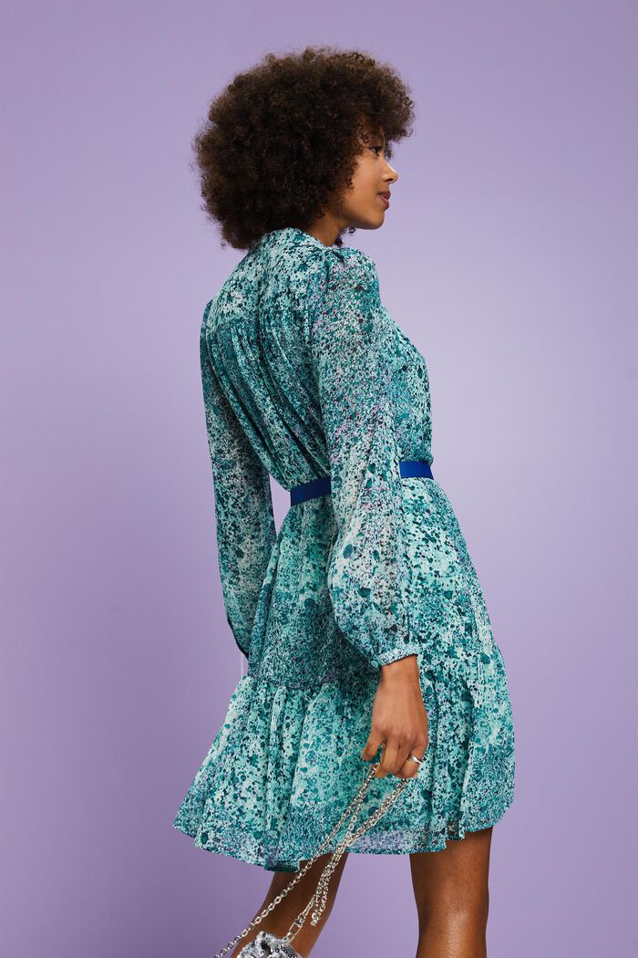 Gemustertes Chiffon-Minikleid