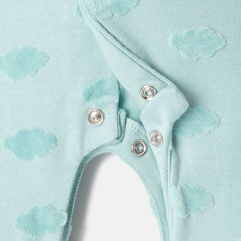 Dors-bien en velours dévoré turquoise naissance Absorba