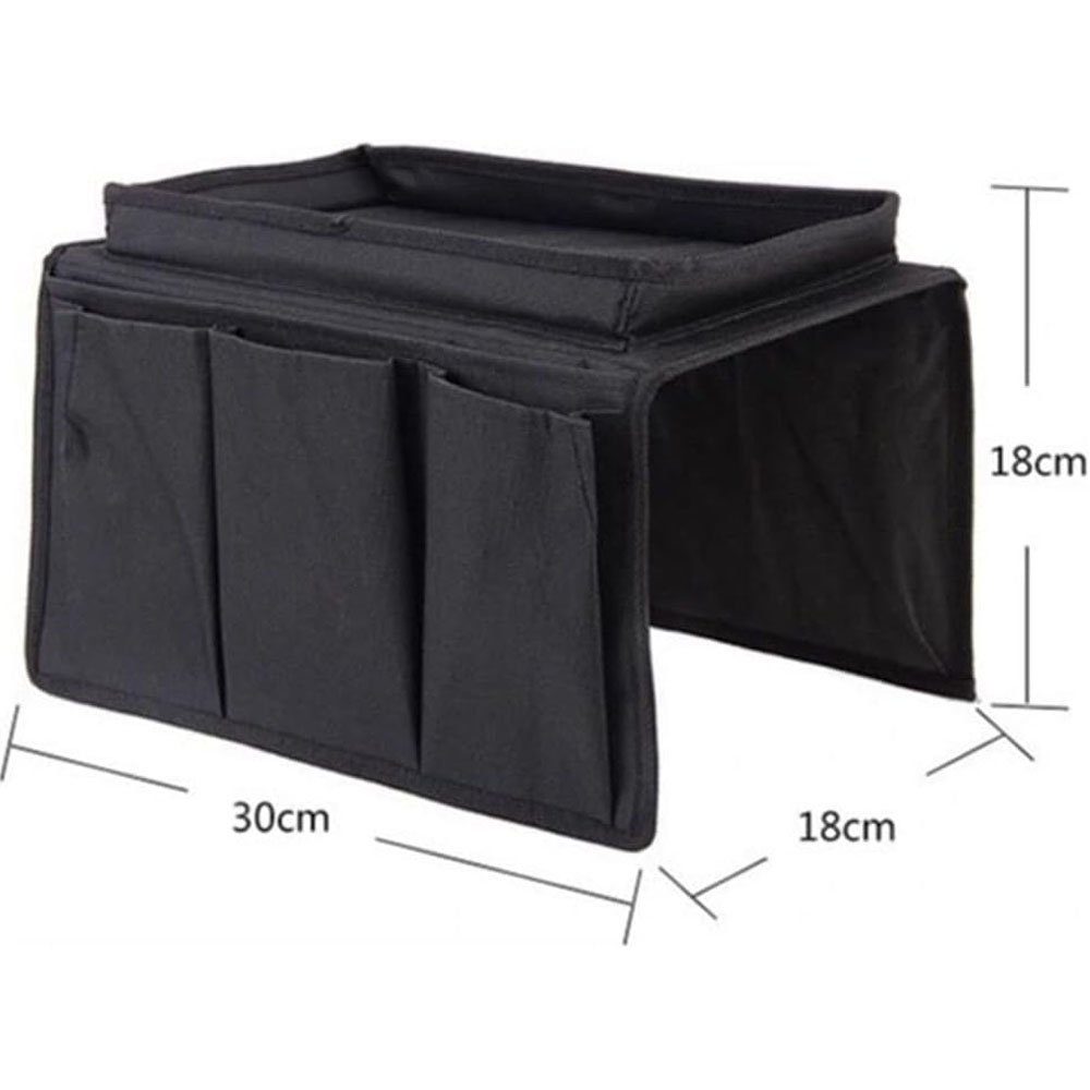 JOYOLEDER Betttasche Armlehnen Organizer, Sofa Butler mit Tablett, 4 Taschen, faltbar, HxBxT: 18 x 18 x 30 cm