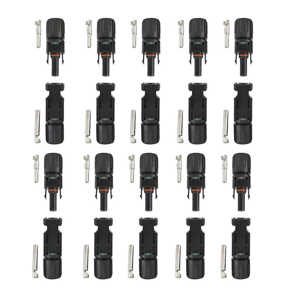Orbeet Solaranlage 10 Paar MC4 Solarstecker Stecker Kabel Buchse Kupplung Solaranlage, (Set, 10-St., Stecker), 1000V für 2,5 / 4 / 6 mm2 Solarkabel
