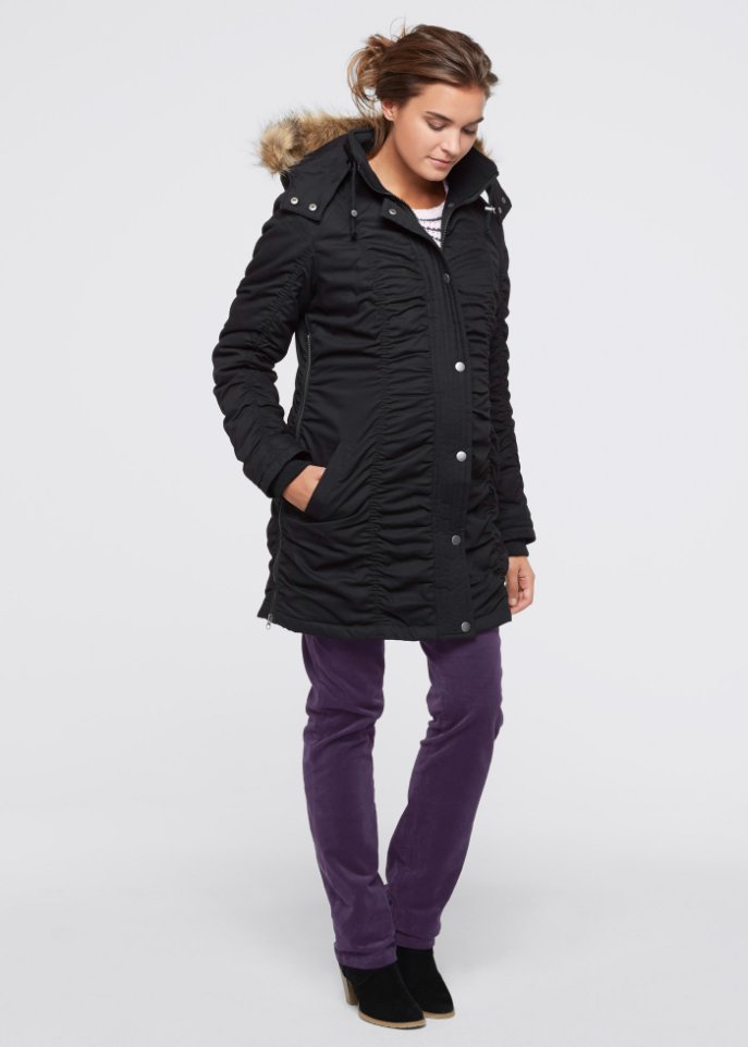 Umstandsjacke mit Kapuze, weitenregulierbar