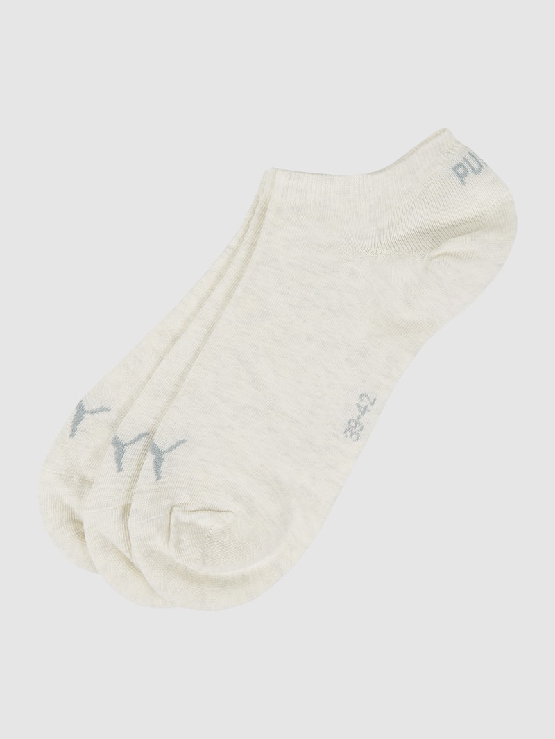 Sneakersocken mit Label-Details im 3er-Pack in beige meliert
