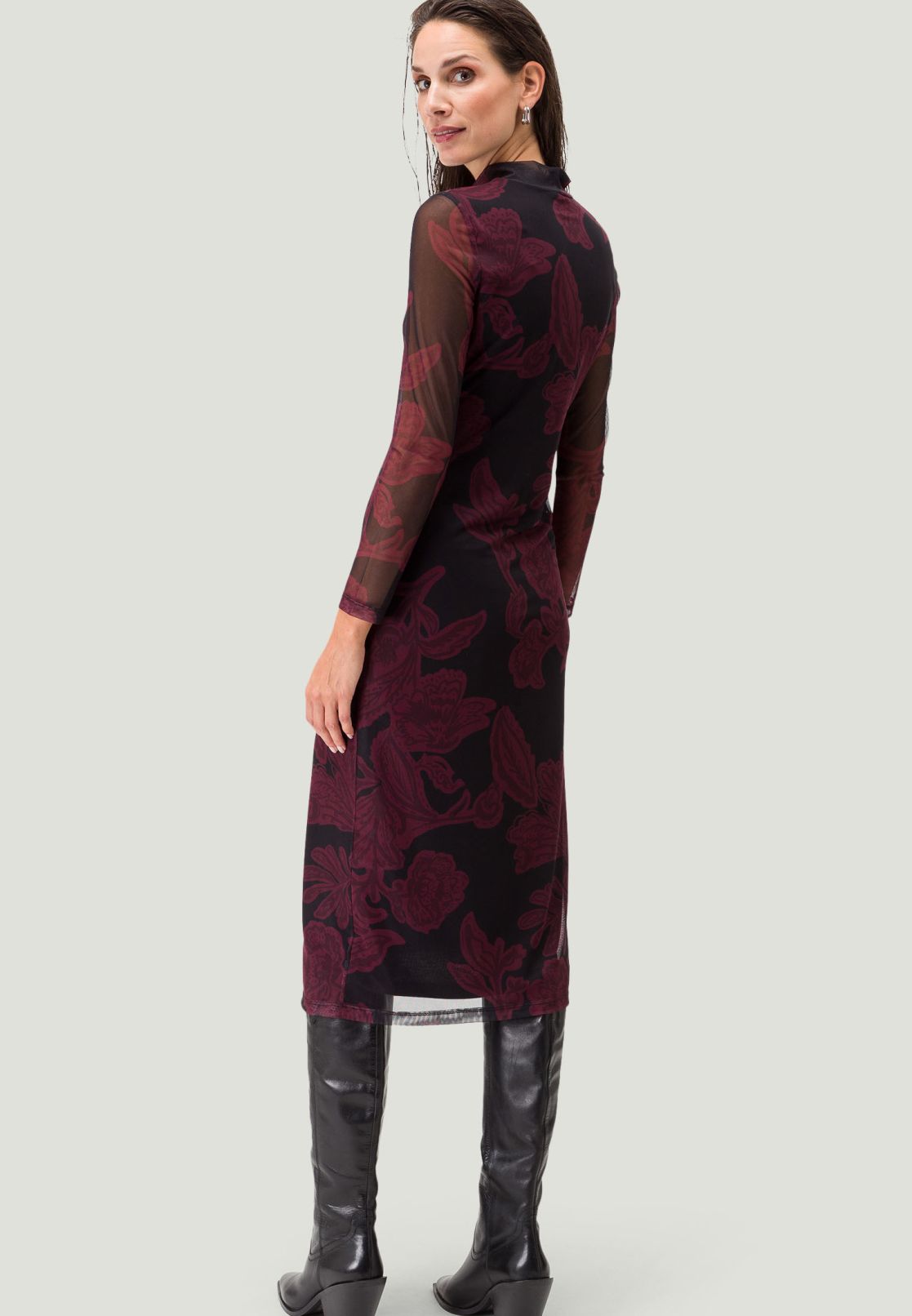 Meshkleid mit Blumendruck