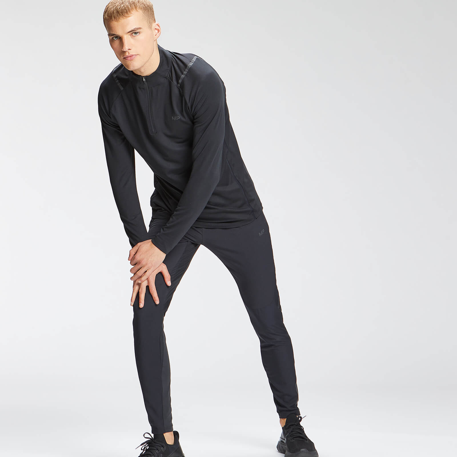 Haut à fermeture éclair ¼ MP Velocity pour hommes – Noir
