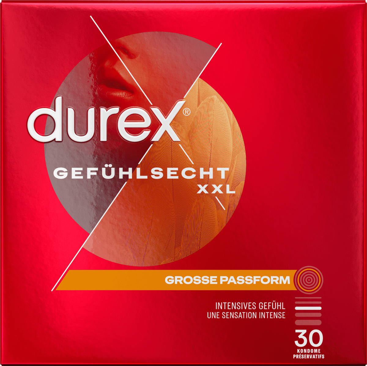 Kondome Gefühlsecht Extra Groß XXL, Breite 60mm, 30 St