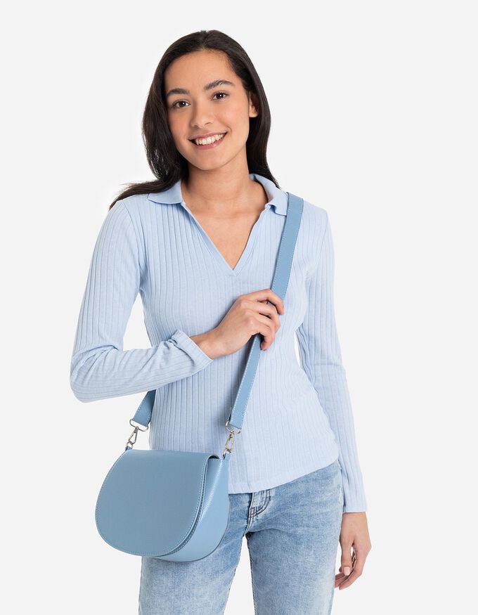 Schultertasche - Druckknopf-Lasche