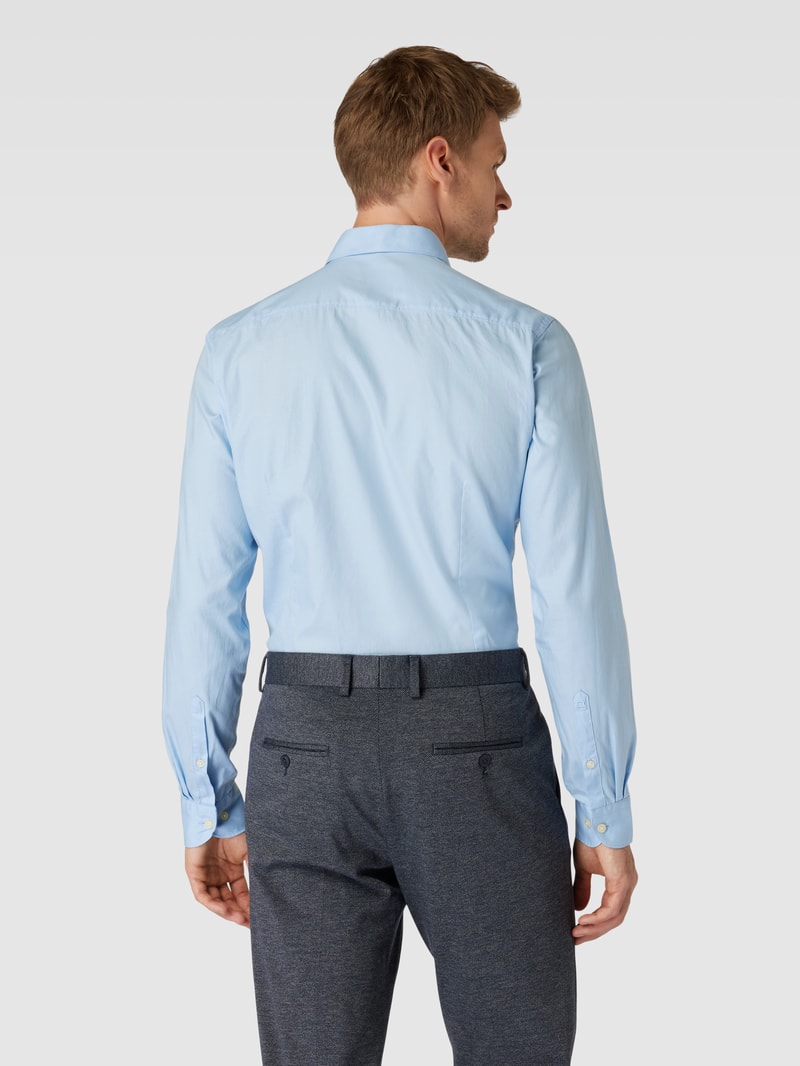 Regular Fit Business-Hemd mit Kentkragen in bleu